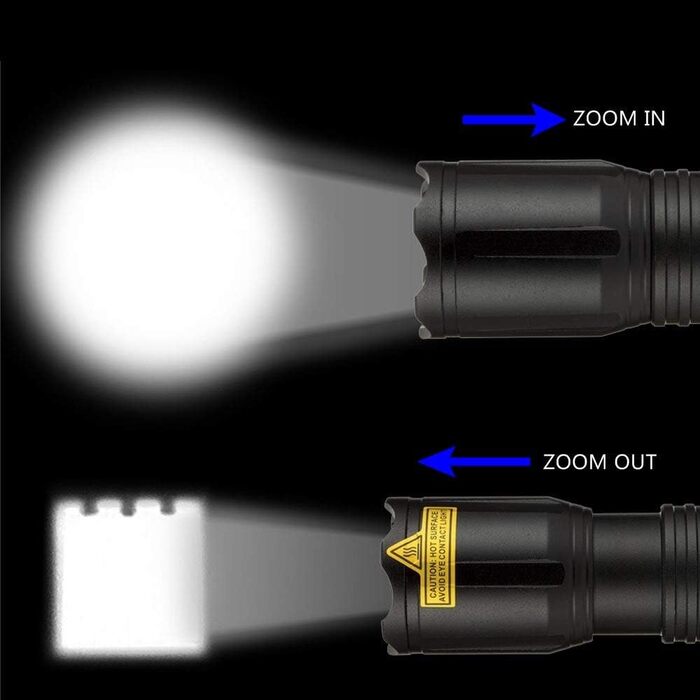 Ліхтарик Alonefire X004 тактичний LED 4 кольори, акумуляторний, водонепроникний, зум, для полювання, туризму, поліції, виживання