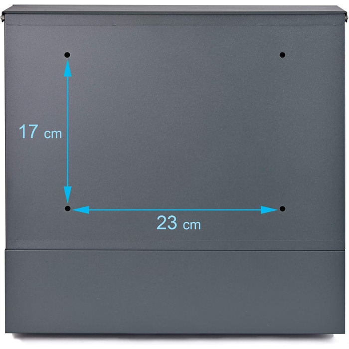 Поштова скринька Verda Anthrazit з газетницею, порошкове покриття AkzoNobel, 2 ключі, табличка з іменем, дизайнерська настінна поштова скринька з нержавіючої сталі SN3678-1