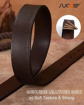 Жіночий шкіряний ремінь SUOSDEY вінтажний, для джинсів, штанів та суконь, з пряжкою золото/срібло, ширина 3.3 см (кава-срібло, розмір 92-102 см)