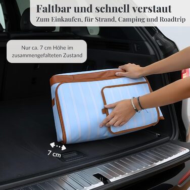 Велика сумка-холодильник 45L XXL блакитна для пікніка, пляжу, авто, кемпінгу, відпочинку на природі