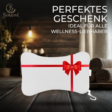 Подушка для ванни з сіткою для прання - Максимальний комфорт та розслаблення з технологією Air Mesh. Подушка для ванни з 4 міцними присосками. Підтримка шиї та голови (Біла)