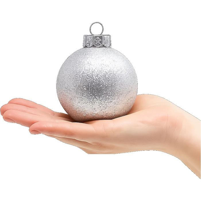 SLEETLY 28шт Білозолоті Новорічні Кулі для Прикраси Ялинки - Набір Декоративних Орнаментів, Сніжинки та Крижані Шарм, Стійкі до Ударів, для Святкового Прикрашання