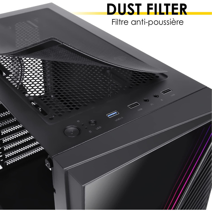 Корпус для ПК Empire Gaming Gamer Crystal – Чорний, ARGB, Mid-Tower, ATX/Micro ATX/ITX, 3D-дзеркальний ефект, RGB вентилятори