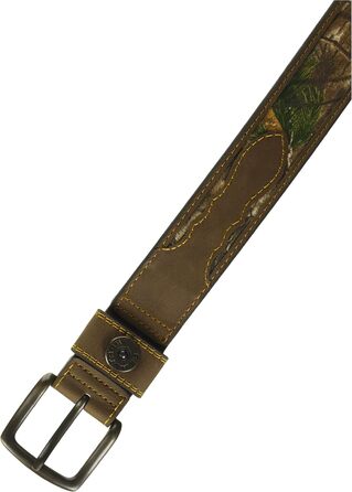 Чоловічий шкіряний ремінь Real Tree Comfort Casual, камуфляж/коричневий, 38-40