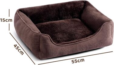 Килимок для котів та собак Hollypet, м'яке ліжко для тварин, 55x45x15 см, колір кава