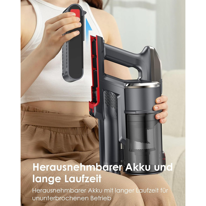 Бездротовий пилосос Linkifly A11: потужний акумуляторний пилосос, 600 Вт, 48 кПа, 60 хв роботи, технологія Anti-Tangle, для твердих підлог, килимів та плитки