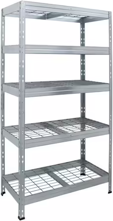 Outdoor Wide-Span Rack - 1,500 kg Load Capacity - HxWxD 180 x 90 x 45 cm - Boltless Rack with 5 Height-Adjustable Shelves - 400 kg Max. Shelf Load - TÜV Certified - Heavy-Duty Rack Made of Galvanized Steel