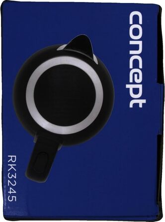 Електричний чайник CONCEPT RK3245 з нержавіючої сталі, чорний, 1.7 л, 2200 Вт