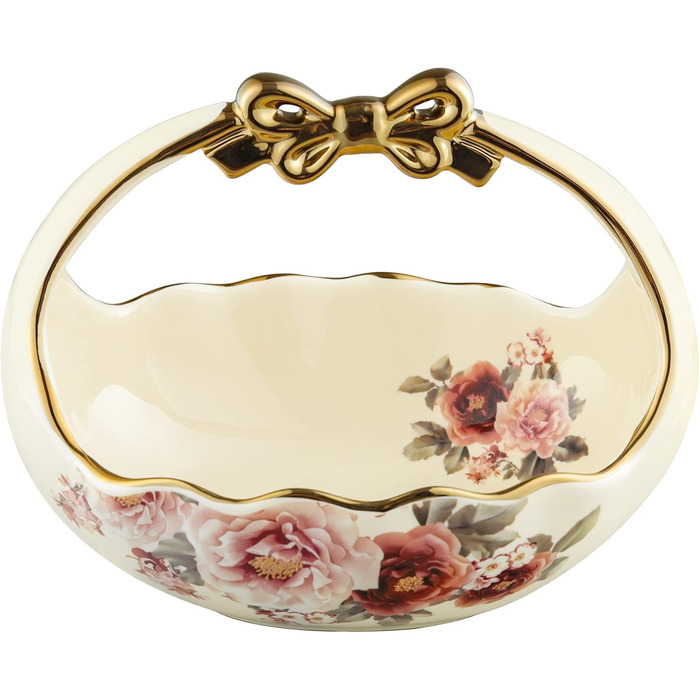 Етажерка Fanquare з 2 ярусами, золота, з кераміки та порцеляни. Підставка для тортів, фруктів та капкейків. Сервірувальна підставка, золота