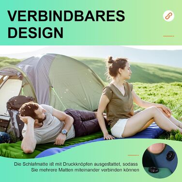 Каремат (килимок) для кемпінгу iParaAiluRy ультралегкий, компактний, надувний - синій. Для туризму, пікніків, пляжу.