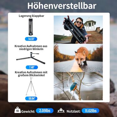 Штатив SIRUI Traveler X Carbon з Fluid-головкою та Quick-Twist системою для Arca Swiss, Ultraleichtes Reisestativ для DSLR/Відеозйомки, реверсивна центральна колона, 0.95kg