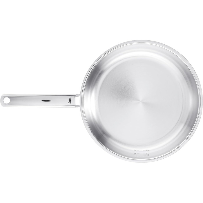 Сковорода Fissler Pure Collection Edelstahl Ø28 см, нержавіюча сталь, з внутрішньою мірною шкалою, виготовлено в Німеччині, для індукційних плит