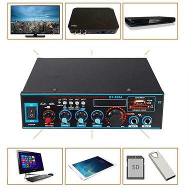 Bluetooth підсилювач 800W для авто і дому HiFi стерео аудіо з MP3/SD/AUX, пульт