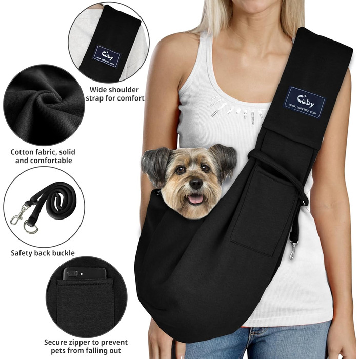 Сумка-переноска для собак CUBY, літня, для маленьких собак та котів, сітка, одно плече, чорний колір. З підкладкою для лап.