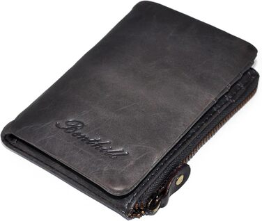 Benthill Small Wallet - Genuine Leather - Women's Wallet with RFID Protection - 6 Card Slots - Slim Wallet including Gift Box, Color: Gray