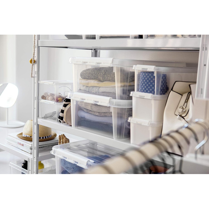 SmartStore - 10x Storage Box with Lid Classic 2L (21x17x11cm) | Stackable Box with Lid | Food-Safe Plastic Box | Plastic Box with Lid & Reinforced Corners | 10-Year Warranty (3.5L)