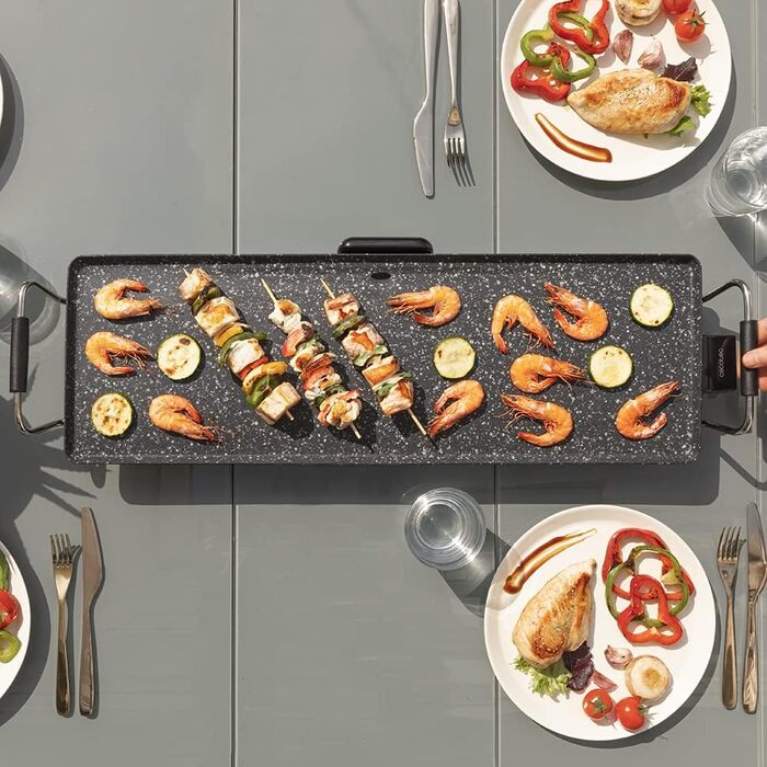 Електрична гриль-плита Cecotec Tasty&Grill 2000, 2000 Вт, антипригарне покриття, регулювання температури, нержавіюча сталь