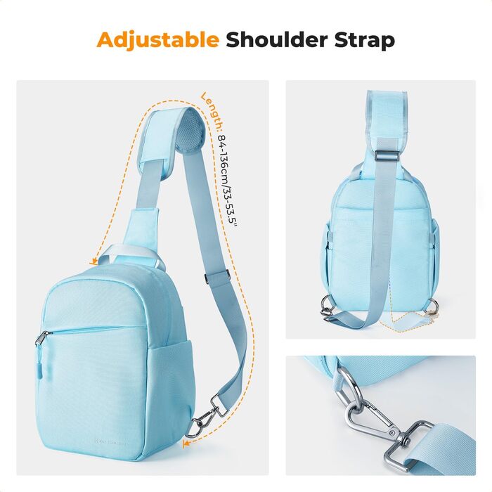 Сумка для камери K&F Concept, сумка-переноска на плечі, фоторюкзак, маленький, водонепроникний, регульований плечовий ремінь, рюкзак для DSLR/SLR камери, об'єктив, 5 літрів, блакитний