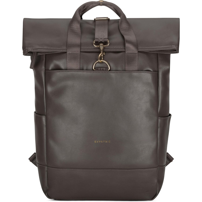 Жіночий рюкзак Expatrié Adele Rolltop: елегантний рюкзак для міста, університету, роботи (сірий, коричневий)