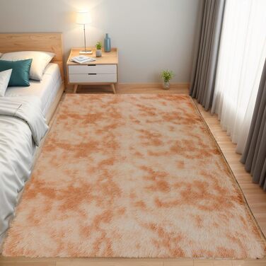 М'який килим QUINZI 160x230 см, високий ворс, сучасний, пухнастий, для спальні, вітальні, дитячої кімнати, з антиковзаючим покриттям (Хакі)