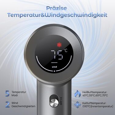 Іонізатор для волосся MANKIW, 160 000 об/хв, Supersonic фен з магнітною насадкою, швидке сушіння