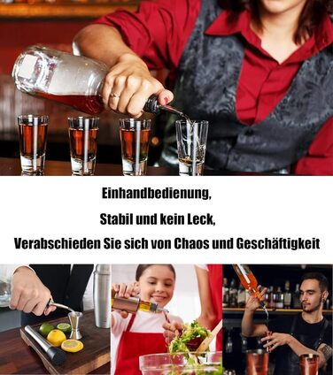 Виливні носики для пляшок Pafusen, 12 шт. з нержавіючої сталі, конічні, для спиртних напоїв, 19 мм