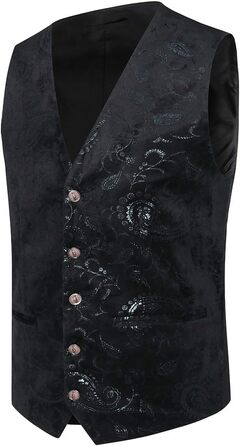 Жилет чоловічий Allthemen, жакардовий, для весілля та свят (XS, чорний)