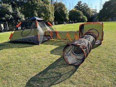 Туннель-намет 2-в-1 для котів та собак, складаний, для вулиці, Pop-Up вольєр для тварин, огорожа-забіг, будиночок (стиль 4)