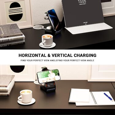 Станція бездротової зарядки 3-в-1 для Apple: iPhone, AirPods, Apple Watch (15W, MagSafe, чорний)