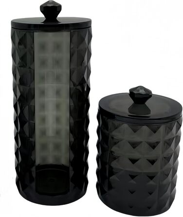 Організатор для ватних дисків та паличок: стильний контейнер для ванної, туалету, спальні (чорний)