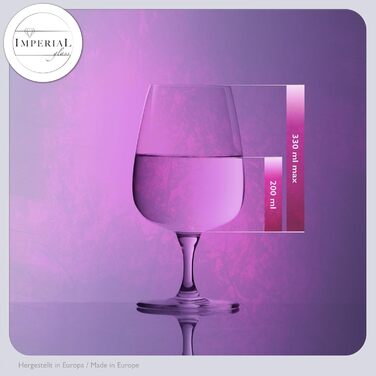 Набір з 4 білих келихів 'Milano' 480 мл (Crystalline Glass) - для вина Шардоне, миючі в посудомийній машині