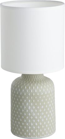 Настільна лампа EGLO Bellariva: кераміка кремового кольору, тканина білого кольору, з вимикачем, цоколь E14, для вітальні та спальні