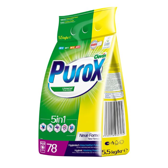Універсальний пральний порошок PUROX (142 WL) для прання білизни, 10 кг