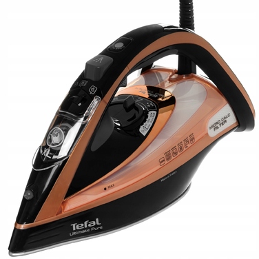 Парова праска Tefal Ultimate Pure 3200W Durilium, рожево-чорна