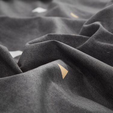 Комплект постільної білизни Uozzi Bedding Queen: 3 шт., блакитний, сірий, трикутний дизайн, 800 TC, мікрофібра з блискавкою, 4 стрічки, сучасний літній стиль для жінок та чоловіків (темно-сірий, Twin (1 комплект простирадла + 2 наволочки))