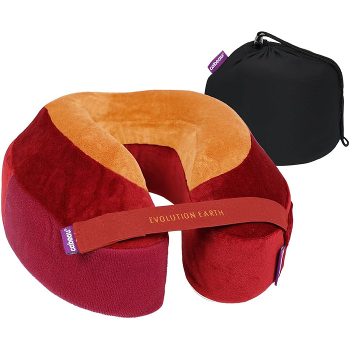 Подушка для шиї Cabeau Evolution Earth Deluxe з піною з пам'яті: найкраща підтримка голови, шиї та підборіддя на 360°