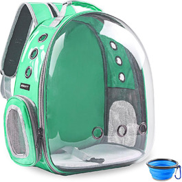 Рюкзак-переноска для котів та собак, рюкзак для тварин, рюкзак-капсула для подорожей, шкіряний (Leather-GR)