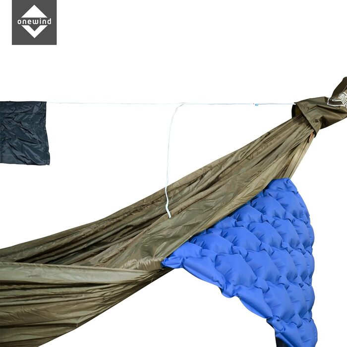 oneWind Long Ultra-Light Camping Hammock for Backpackers, Portable, Compact, Ideal for Hiking, Camping, Travel (Dark Green Double-Layer, 366cm * 140cm)