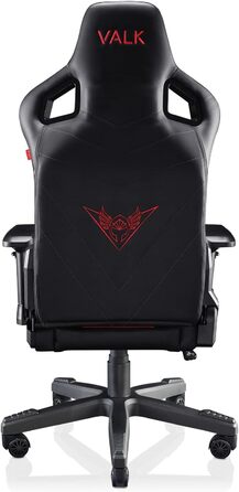 Ігровий крісло VALK Gaia з підлокітниками 4D, газовою амортизатором класу 4, регульованою спинкою 160º та штучною шкірою (Червоний)