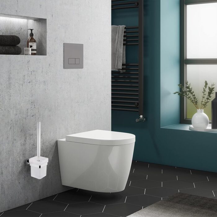 Набір для туалету Klobürste: щітка для унітазу та тримач на стіну, хром, нержавіюча сталь