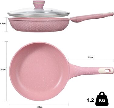 Каструля з нержавіючої сталі 16 см з кришкою 1.5л, антипригарне покриття, для всіх плит (включно з індукцією), без PFAS та PFOA, бакелітова ручка, скляна кришка