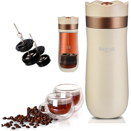 Френч-прес для кави: портативна кавоварка з тришаровим фільтром, чашка-термос з нержавіючої сталі, для приготування кави, чаю та води