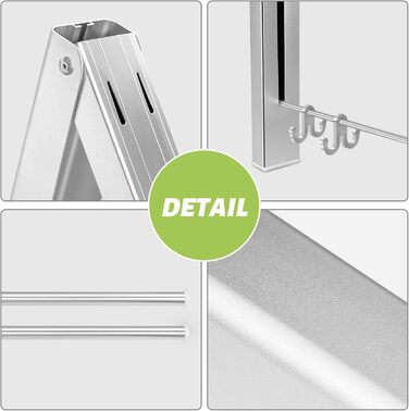 LIVEHITOP Folding Wall Clothes Rack 2 Pack Space-Saving Aluminum Clothes Hooks with Rod and Clothes Hanger Hooks Holder for Bedroom Bathroom Balcony Indoor Outdoor