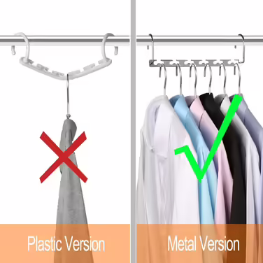 Giftol Space-Saving Metal Hangers, Metal Clothes Hangers, Magic Cascading, Clothes Organizer (8 Pieces)