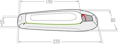 Сплячий мішок VAUDE Sioux 800, 220 см, 1500 г, 3-сезонний, дихаючий, для кемпінгу та відпочинку на природі