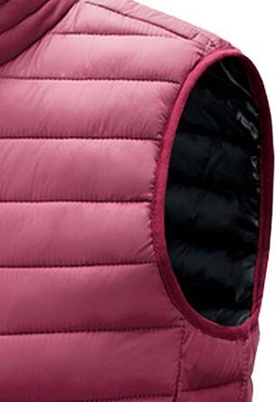 Чоловіча жилетка, утеплена, легка, тепла, для активного відпочинку, без рукавів, зимова, з стеганим оздобленням, з коміром-стійкою, слім-силует (L, бордовий)