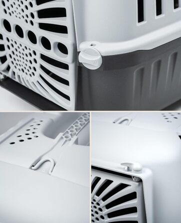 Транспортний бокс для собак Lionto, 55x36x36 см, з ручкою, для собак та котів, до 15 кг, блакитний