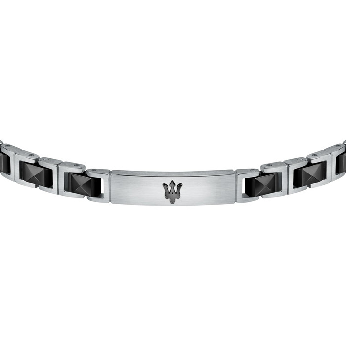 Браслет чоловічий Maserati Jewels JM420ATI06, сталь, кераміка, PVD покриття, 22 см, чорний