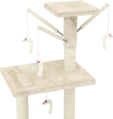 Дерев'яний кігтеточка для котів Beltom® Kratzbaum 140 см, ігровий комплекс, бежевий