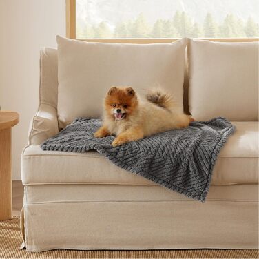 Лежанка для собак Bedsure - м'яка та тепла, кремово-біла, 100x120 см. Підходить для собак, котів, цуценят